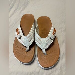 Women's White and Tan Sandals by KuaiLu Size 11